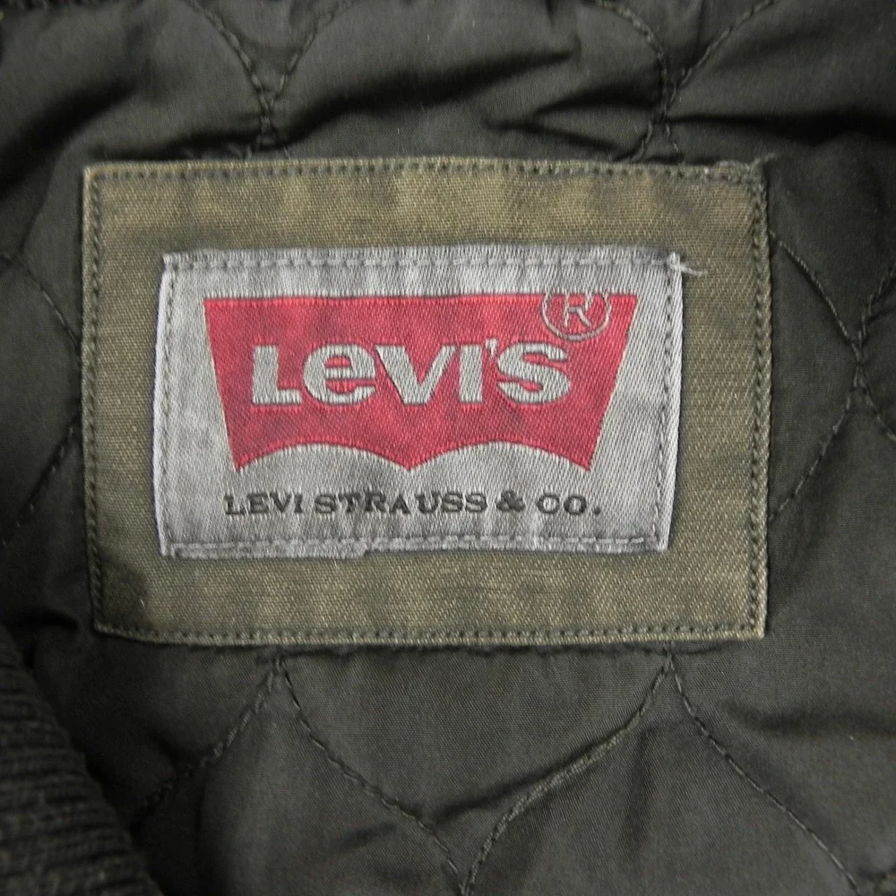Levi's Field Jacket Mens XL Military Utility Coat Olive Green Lined Full Zip